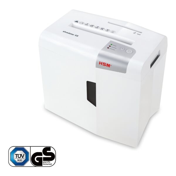 HSM Aktenvernichter »shredstar X5 4,5 x 30 mm« Partikelschnitt bis 5 Blatt weiß, 22x38.5x24.5 cm Image