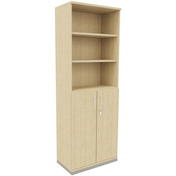 fm Büromöbel Kombischrank »Oldenburg« 6 OH 3 offene Fächer 2 Türen königsahorn, 80x222.1x44.2 cm Image