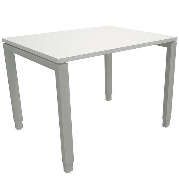 fm Büromöbel Manuell höhenverstellbarer Schreibtisch »Sidney« 100 cm 4-Fuß Rechteckrohr grau, 100x85x80 cm Image