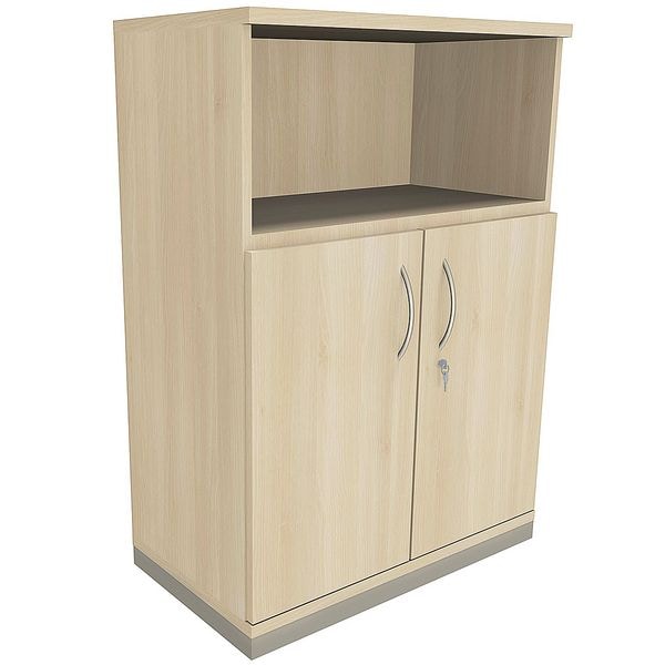 fm Büromöbel Kombischrank »Sidney« 3 OH 1 offenes Fach 2 Türen braun, 80x113.3x44.2 cm