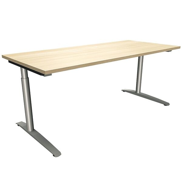 fm Büromöbel Manuell höhenverstellbarer Schreibtisch »Oldenburg« 180 cm C-Fuß Rundrohr königsahorn, 180x85x80 cm