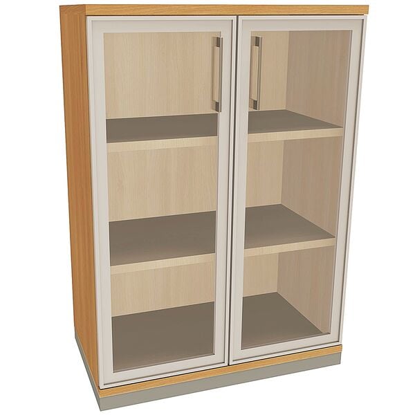 fm Büromöbel Aktenschrank »Oldenburg« 3 OH klare Acrylglastüren braun, 80x113.3x44.2 cm