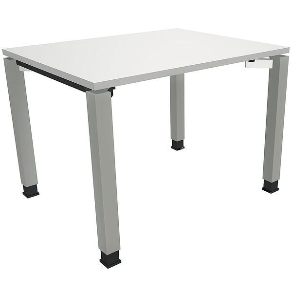 fm Büromöbel Manuell höhenverstellbarer Schreibtisch »Sidney« 100 cm 4-Fuß Quadratrohr grau, 100x82x80 cm