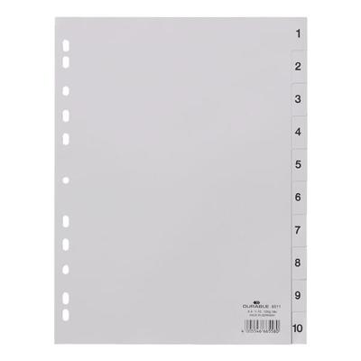 Durable Kunststoffregister 1-10 A4 grau, 22.8x29.7 cm