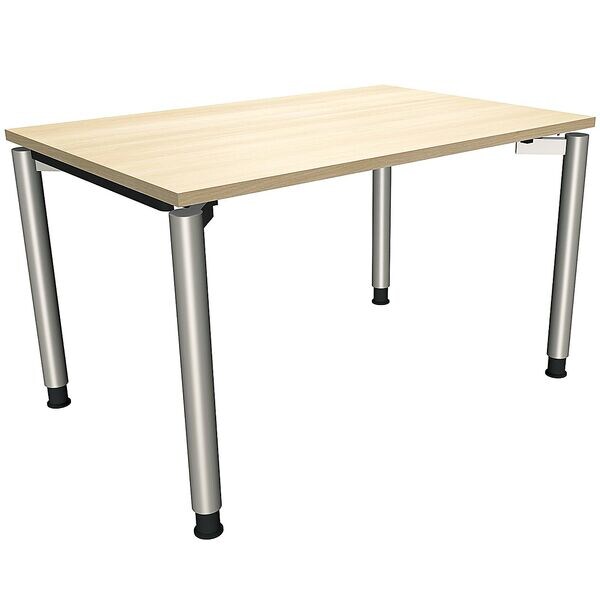 fm Büromöbel Manuell höhenverstellbarer Schreibtisch »Oldenburg« 120 cm 4-Fuß Rundrohr königsahorn, 120x82x80 cm