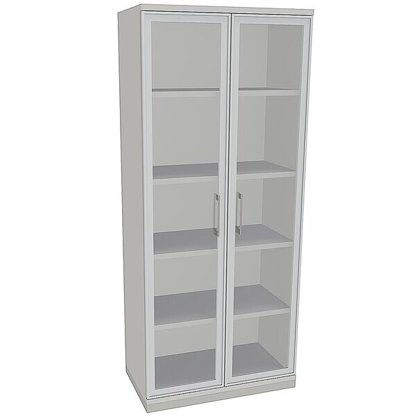 fm Büromöbel Aktenschrank »Oldenburg« 5 OH klare Acrylglastüren grau, 80x186.9x44.2 cm Image