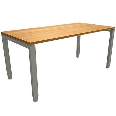 fm Büromöbel Manuell höhenverstellbarer Schreibtisch »Sidney« 160 cm 4-Fuß Rechteckrohr braun, 160x85x80 cm Image