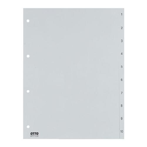 Kunststoffregister 1-10 A4 grau grau, OTTO Office, 22.5×29.7 cm