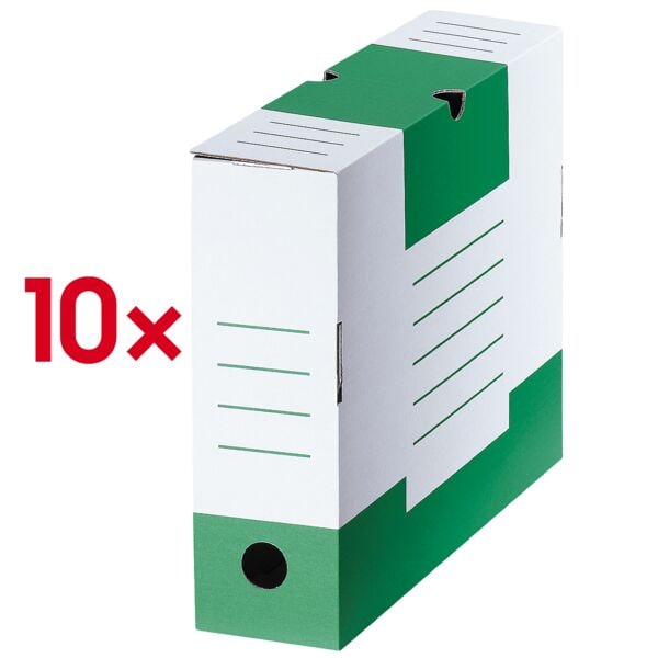 cartonia Archivschachtel »Color« 8,3 cm breit - 10 Stück grün, 7.7x32.5x24.5 cm Image