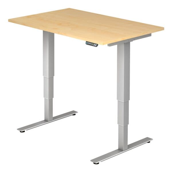 HAMMERBACHER Schreibtisch »Upper Desk« 120 cm breit und elektrisch höhenverstellbar bis 128,5 braun, 120x128.5x80 cm