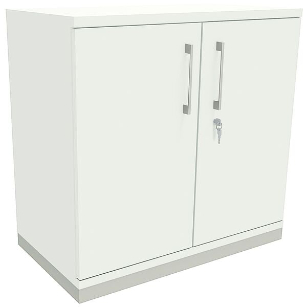 fm Büromöbel Aktenschrank abschließbar für 2 Ordnerhöhen Breite 80 cm »Oldenburg« weiß, 80x78.1x44.2 cm Image