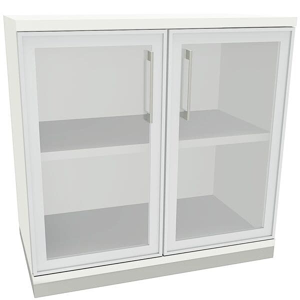 fm Büromöbel Aktenschrank »Oldenburg« 2 OH klare Acrylglastüren weiß, 80x78.1x44.2 cm