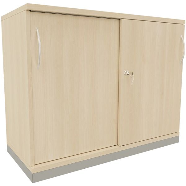 fm Büromöbel Schiebetürenschrank »Sidney« 100 cm extrabreit 2 OH braun, 100x78.1x44.2 cm