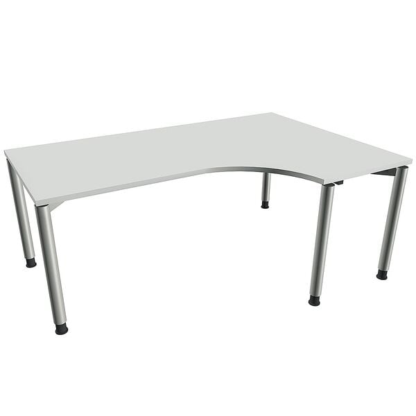 fm Büromöbel Winkelschreibtisch rechts »Oldenburg« 180 cm breit 68-82 cm hoch grau, 180x82x80 cm Image