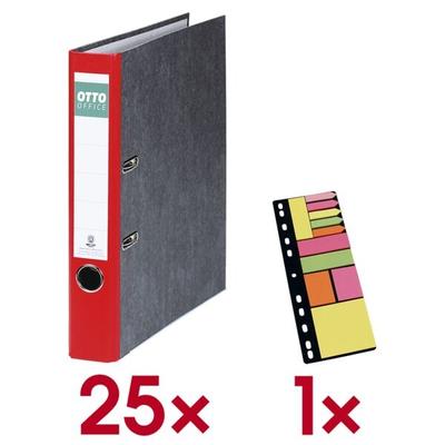 OTTO Office Re 25x Ordner »Future« inkl. 1 Pack Haftstreifen »Universal« rot, 5x32x28.5 cm