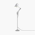 Anglepoise Original 1227 Floor Lamp - Dove Grey with Grey Cable