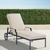 Grayson Chaise Lounge Chair with Cushions in Black Finish - Resort Stripe Cobalt, Standard - Frontgate