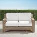 St. Kitts Loveseat in Weathered Teak with Cushions - Rain Sailcloth Aruba, Standard - Frontgate