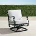 Carlisle Swivel Lounge Chair with Cushions in Onyx Finish - Resort Stripe Aruba, Standard - Frontgate