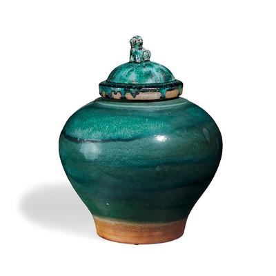 Emerald Lidded Dog Topper Vase - Frontgate