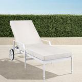 Grayson Chaise Lounge with Cushions in White Finish - Natural, Standard - Frontgate