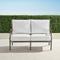 Carlisle Loveseat with Cushions in Slate Aluminum - Standard, Sailcloth Sailor - Frontgate