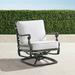 Carlisle Swivel Lounge Chair with Cushions in Slate Finish - Resort Stripe Cobalt - Frontgate