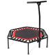 SportPlus Fitness Trampoline with Bar– Ideal for Home Cardio Workout – Training – Silent Bounce - Ø 110 cm – Max Load 130 Kg (User Weight)