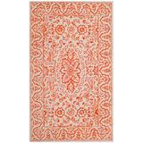 White 36 x 0.63 in Area Rug - August Grove® Zeringue Floral Handmade Tufted Gray/Rust Area Rug Viscose/Wool, Copper | 36 W x 0.63 D in | Wayfair