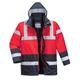 Portwest S466 Men's Waterproof Hi Vis Traffic Jacket - Reflective Safety Coat Yellow/Black Red/Navy, Small