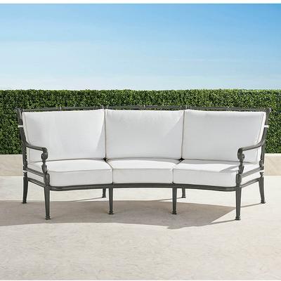 Carlisle Curved Sofa with Cushions in Slate Aluminum - Standard, Natural - Frontgate