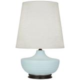 Michael Berman Nolan Bronze and Sky Blue Ceramic Table Lamp