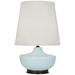 Michael Berman Nolan Bronze and Sky Blue Ceramic Table Lamp