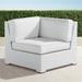 Palermo Corner Chair with Cushions in White Finish - Custom Sunbrella Rain, Special Order, Rain Gingko, Standard - Frontgate