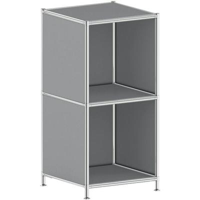 Aktenregal »System 4« schmal 2 OH grau, viasit, 40.4x80.6x40.4 cm