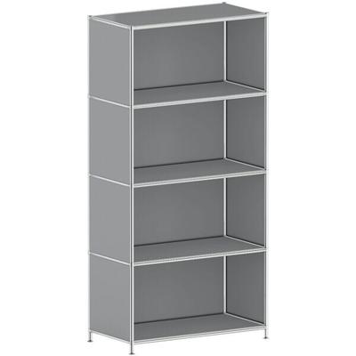 viasit Aktenregal »System 4« breit 4 OH grau, 77.9x155.6x40.4 cm