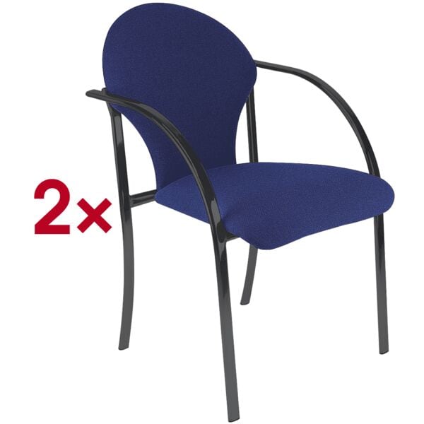 Nowy Styl 2er-Set Stapelstühle »Visa black« blau, 45x47 cm