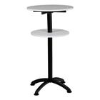 SODEMATUB Stehtisch 2 Platten 4-Fuß Gestell schwarz weiß, 60x112x60 cm