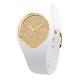 ICE-WATCH - Ice Glitter White Gold - Women's Wristwatch With Silicon Strap - 001345 (Small)