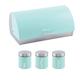 SQ Professional Dainty Roll Top Bread Bin and Canisters sets bread bins for kitchen Biscuit Tin Tea, Coffee & Sugar Canister Set Storage bread bin sets (Seafoam)