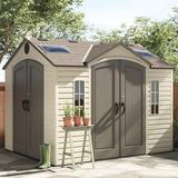 Lifetime 10 Ft. x 8 Ft. High-Density Polyethylene (Plastic) Steel Reinforced Outdoor Storage Shed in Brown/Gray/Pink | Wayfair 60001