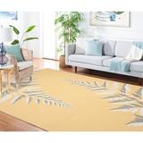 Gray/Yellow 60 x 0.5 in Indoor Area Rug - Martha Stewart Rugs Floral Hand Hooked Yellow/Gray Area Rug Polypropylene | 60 W x 0.5 D in | Wayfair