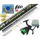 Feeder Carp Fishing kit Quiver Tip Rod Reel Combo Ledgering Tackle Set Twin Tip