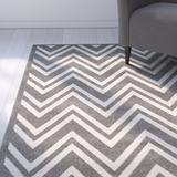 Gray 96 x 0.25 in Indoor Area Rug - Hokku Designs Bailey-Jay Chevron Platinum Area Rug | 96 W x 0.25 D in | Wayfair LATT2883 37503387
