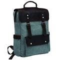 VASCHY Vintage Backpack Leather Canvas Travel Bag Campus Leisure Suitable for 15 Inch Laptops, Green, Taille unique