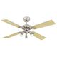Westinghouse Lighting 72118 Pearl Three-Light 105 cm Four-Blade Indoor Ceiling Fan, Stainless Steel Finish