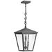 Trellis 23 1/4" High Aged Zinc 3-Light Outdoor Hanging Light