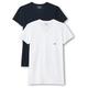 Emporio Armani Men's 111512cc717 Short Sleeve T-Shirt,Pack of 2,Multicoloured (White/Marine),Small