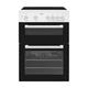 Beko KTC611W 60cm A Rated Twin Cavity 4 Burners Ceramic Electric Cooker in White