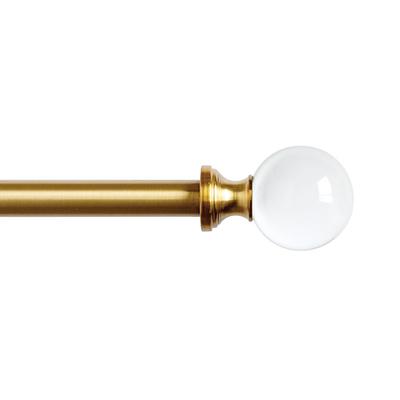 Set of 2 Crystal Ball Drapery Finials - Brass, .75